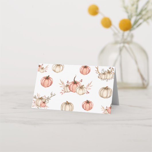 感謝祭ディナー座席表パンプキンスパイス プレイスカード (裏面)