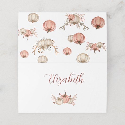 感謝祭ディナー座席表パンプキンスパイス プレイスカード (外部開封)