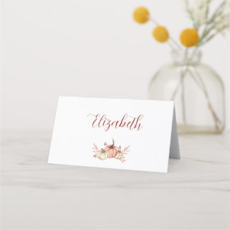 感謝祭ディナー座席表パンプキンスパイス プレイスカード