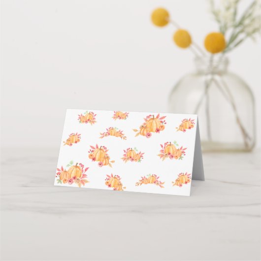 感謝祭ディナー座席表フローラパンプキン プレイスカード (裏面)