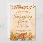 感謝祭ディナー招待テンプレート 招待状 (正面)