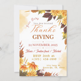 感謝祭ディナー招待テンプレート 招待状