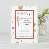 感謝祭ディナー招待水カラーカスタム 招待状 (スタンド正面)