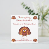 感謝祭ディナー招待状おもしろいWith Turkey 招待状 (スタンド正面)