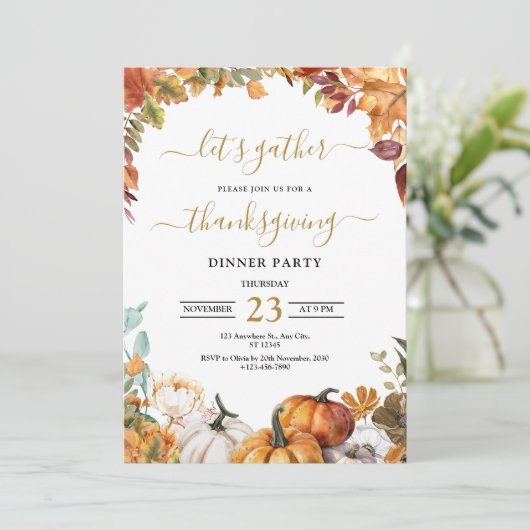 感謝祭ディナー招待状よ与え感謝してい 招待状 (スタンド正面)