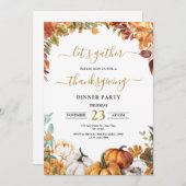 感謝祭ディナー招待状よ与え感謝してい 招待状 (正面/裏面)
