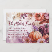 感謝祭ディナー招待状ウォーターカラーパンプキンス 招待状 (裏面)