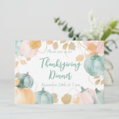 感謝祭ディナー招待状ウォーターカラーパンプキン 招待状 (スタンド正面)