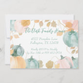 感謝祭ディナー招待状ウォーターカラーパンプキン 招待状 (裏面)