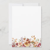 感謝祭ディナー招待状カボチャと花 招待状 (裏面)