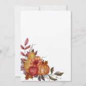 感謝祭ディナー招待状テンプレート シーズンカード (裏面)