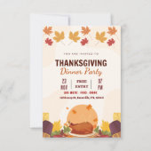 感謝祭ディナー招待状テンプレート（編集可能） 招待状 (正面)