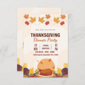 感謝祭ディナー招待状テンプレート（編集可能） 招待状 (正面/裏面)