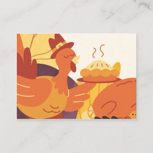 感謝祭ディナー招待状デザイン エンクロージャーカード (裏面)