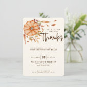 感謝祭ディナー招待状ボホテーマ 招待状 (スタンド正面)