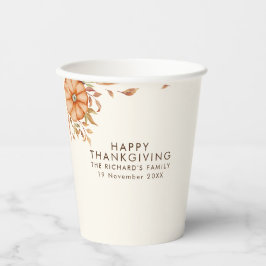 感謝祭ディナー招待状ボホテーマ 紙コップ