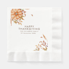 感謝祭ディナー招待状ボホテーマ 縁ありランチョンナプキン