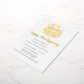 感謝祭ディナー招待状感謝祭 箔シーズンカード (回転した状態)