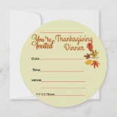 感謝祭ディナー招待状 カード (裏面)