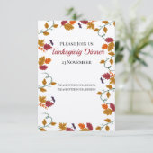 感謝祭ディナー招待状 サンキューカード (スタンド正面)