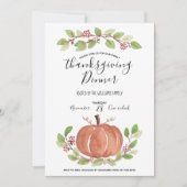 感謝祭ディナー招待状-シック&素朴 案内状 (正面)