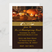 感謝祭ディナー招待状 招待状 (正面/裏面)