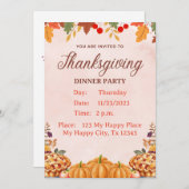 感謝祭ディナー招待状 招待状 (正面/裏面)