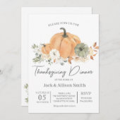 感謝祭ディナー招待状 招待状 (正面/裏面)