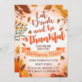 感謝祭ディナー招待状 招待状 (正面/裏面)