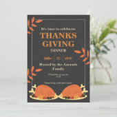 感謝祭ディナー招待状 招待状 (スタンド正面)