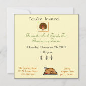 感謝祭ディナー招待状 招待状 (裏面)