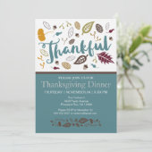 感謝祭ディナー招待状 招待状 (スタンド正面)