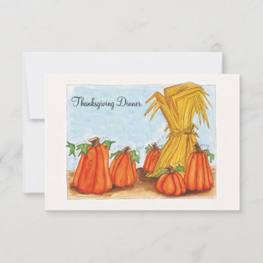 感謝祭ディナー招待状 招待状 (正面)