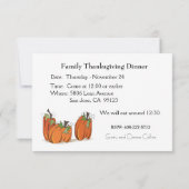 感謝祭ディナー招待状 招待状 (裏面)