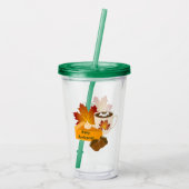 感謝祭ディナー料理パンプキンパイホットチョコ アクリルタンブラー (裏面)