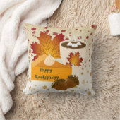 感謝祭ディナー料理パンプキンパイホットチョコ クッション (ブランケット)