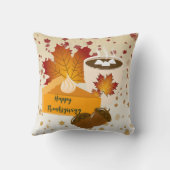 感謝祭ディナー料理パンプキンパイホットチョコ クッション (裏面)