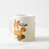 感謝祭ディナー料理パンプキンパイホットチョコ コーヒーマグカップ (正面左)