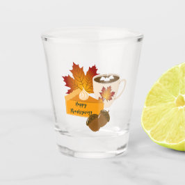 感謝祭ディナー料理パンプキンパイホットチョコ ショットグラス