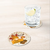 感謝祭ディナー料理パンプキンパイホットチョコ ラウンドペーパーコースター (インサイチュ)