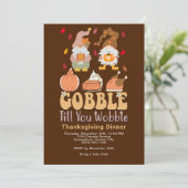 感謝祭ディナー格言ゴブル引用文招待状 シーズンカード (スタンド正面)