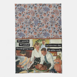 感謝祭ディナー秋の色のアコランズプレイド キッチンタオル