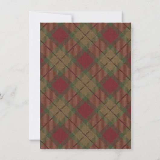 感謝祭ディナー秋の葉カボチャタータンチェック 招待状 (裏面)