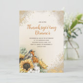 感謝祭ディナー秋の鳥ひまわり 招待状 (スタンド正面)