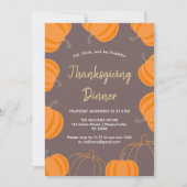 感謝祭ディナー秋ウォーターカラーパンプキン 招待状 (正面)