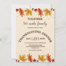 感謝祭ディナー秋オータムホリデイ招待状 招待状