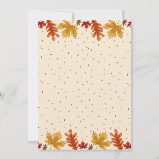 感謝祭ディナー秋オータムホリデイ招待状 招待状 (裏面)