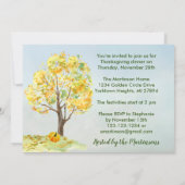 感謝祭ディナー秋シーンパンプキンス 招待状 (裏面)