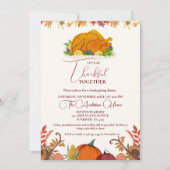 感謝祭ディナー秋パンプキントルコパーティー 招待状 (正面)