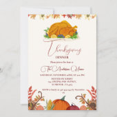 感謝祭ディナー秋パンプキントルコパーティー 招待状 (正面)